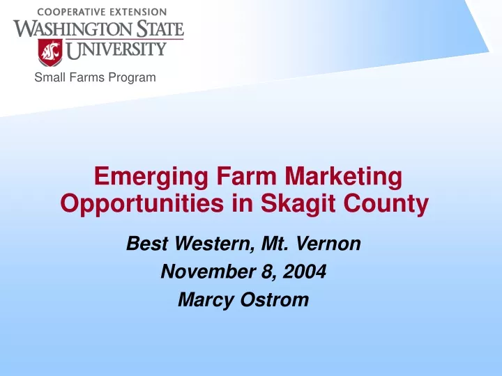 emerging farm marketing opportunities in skagit county