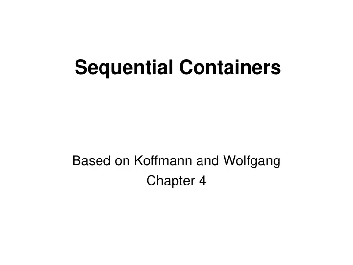 sequential containers