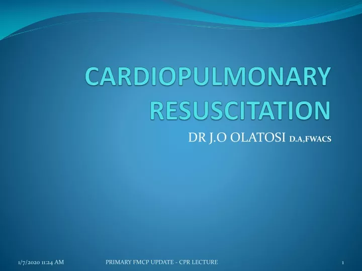 cardiopulmonary resuscitation