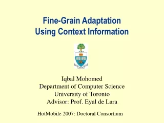 Fine-Grain Adaptation  Using Context Information