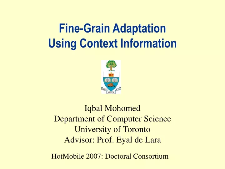 fine grain adaptation using context information