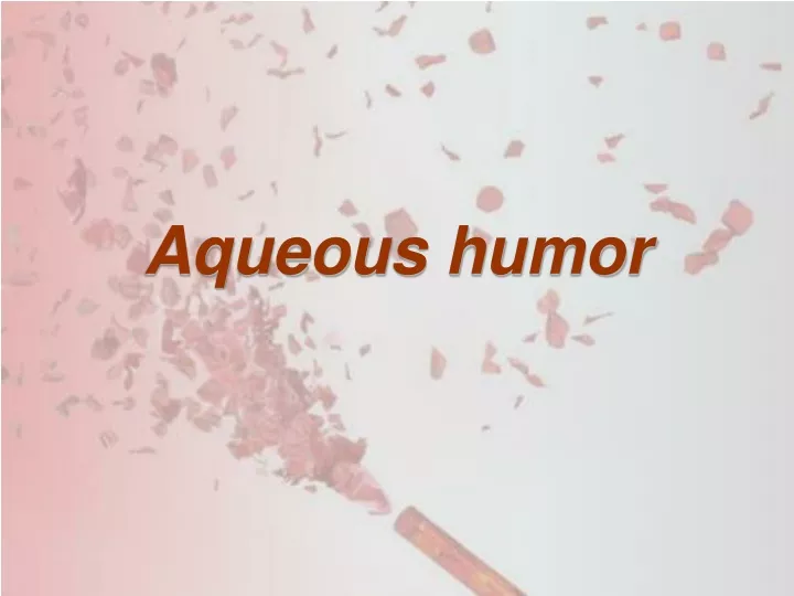 aqueous humor