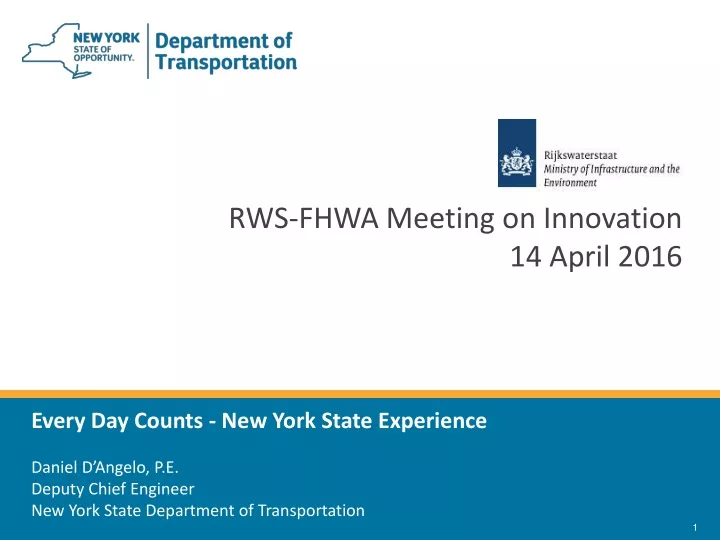 rws fhwa meeting on innovation 14 april 2016