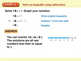Solve an inequality using subtraction