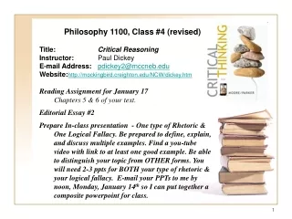 Philosophy 1100, Class #4 (revised)