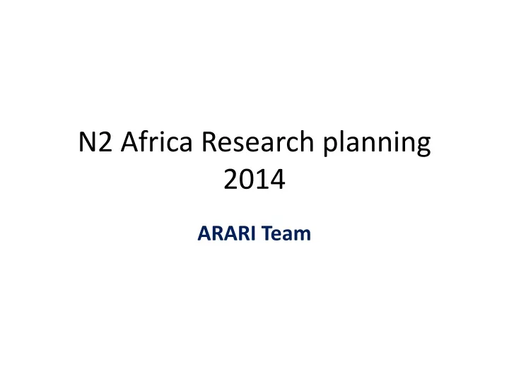 n2 africa research planning 2014