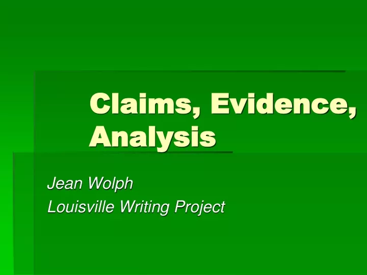 claims evidence analysis