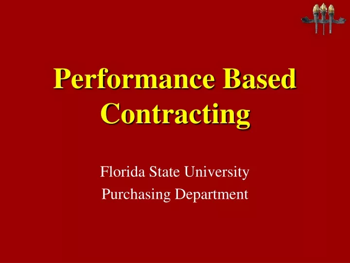 performance based contracting