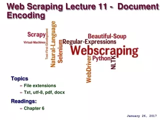 Web Scraping Lecture 11 -  Document Encoding