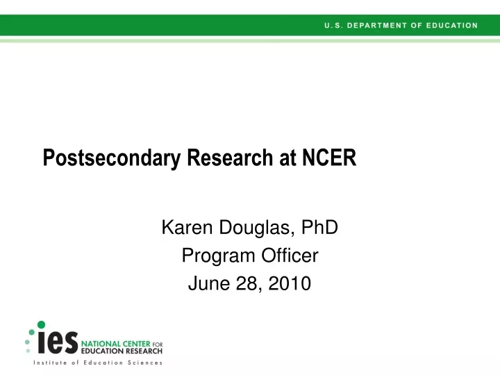 postsecondary research at ncer