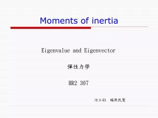 Moments of inertia