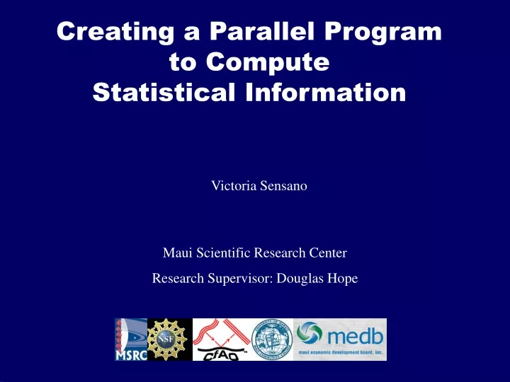 creating a parallel program to compute statistical information