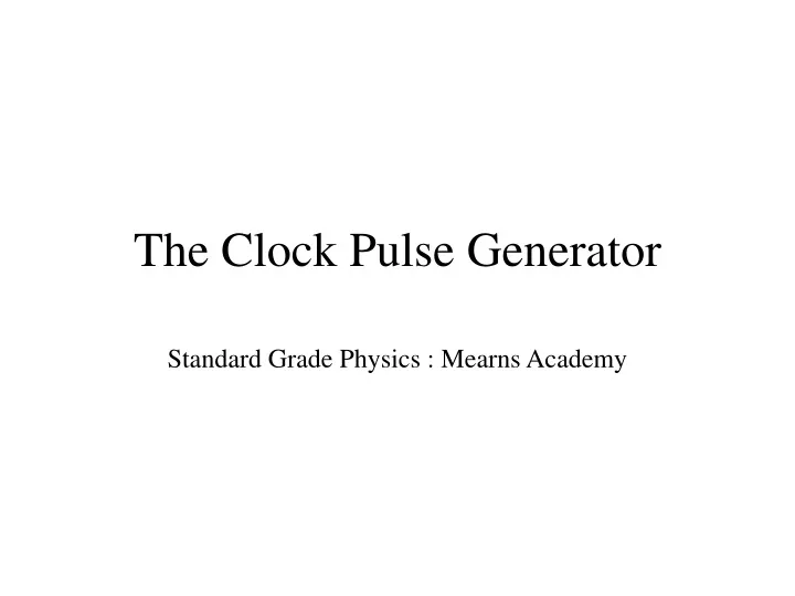 the clock pulse generator
