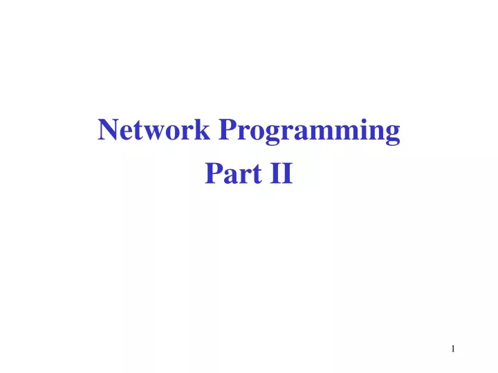 network programming part ii