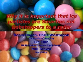 Why it is important that ice particles are Smarties not Gobstoppers to a radar