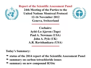 Report of the Scientific Assessment Panel 24th Meeting of the Parties to the