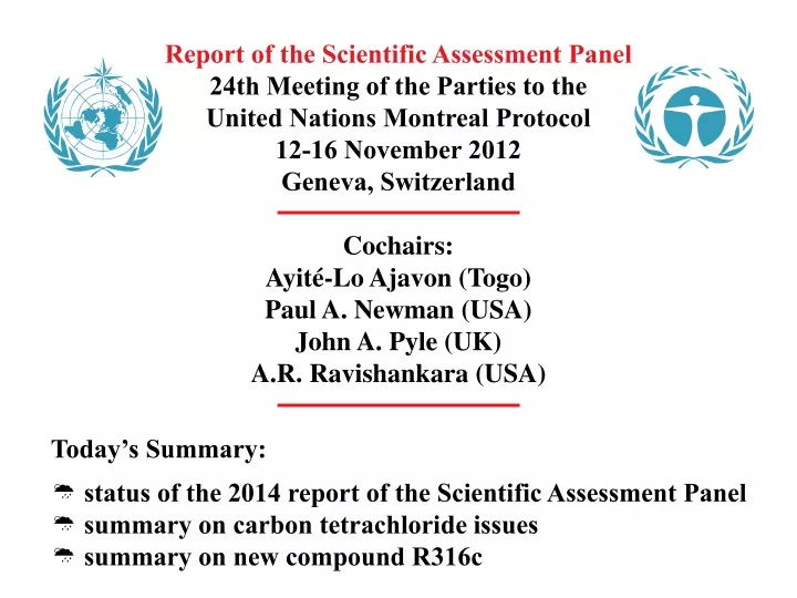 report of the scientific assessment panel 24th