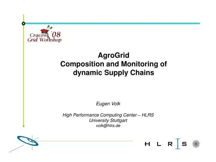 agrogrid composition and monitoring of dynamic supply chains
