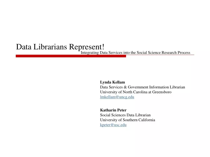 data librarians represent