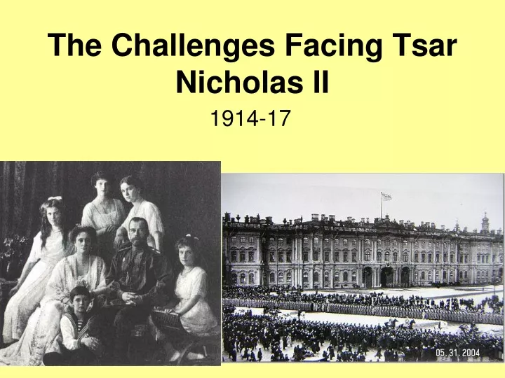 the challenges facing tsar nicholas ii