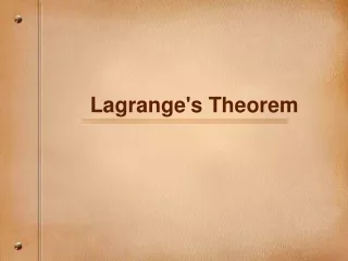 Lagrange's Theorem