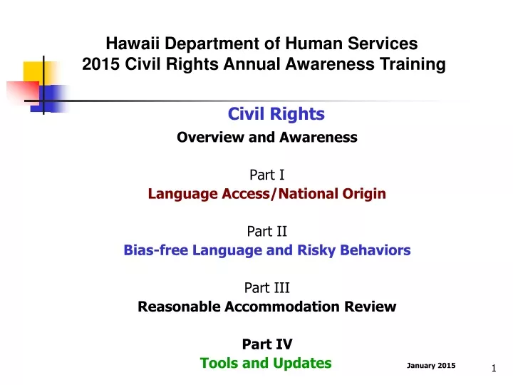 civil rights overview and awareness part