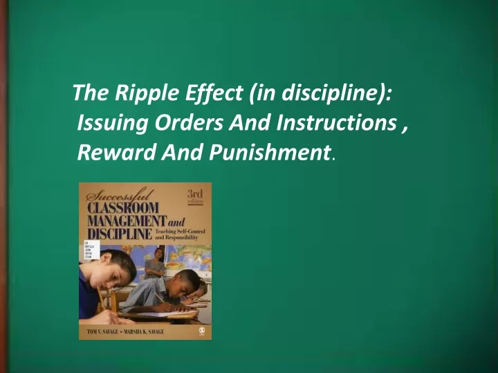the ripple effect in discipline issuing orders