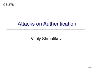 Attacks on Authentication