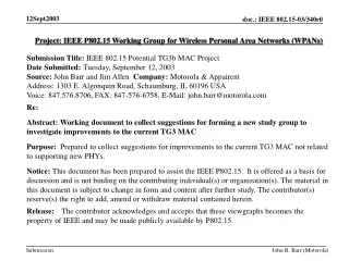 Project: IEEE P802.15 Working Group for Wireless Personal Area Networks (WPANs)