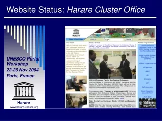 Website Status:  Harare Cluster Office