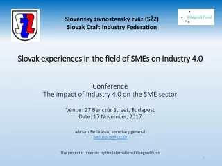 Slovenský živnostenský zväz (SŽZ) Slovak  Craft  Industry  Federation