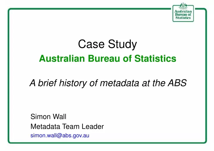 case study australian bureau of statistics