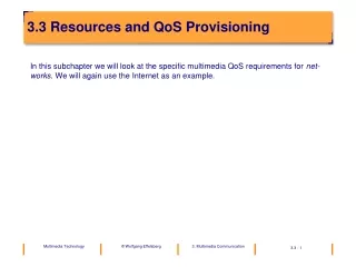 3.3 Resources and QoS Provisioning
