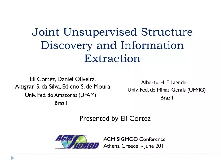 joint unsupervised structure discovery