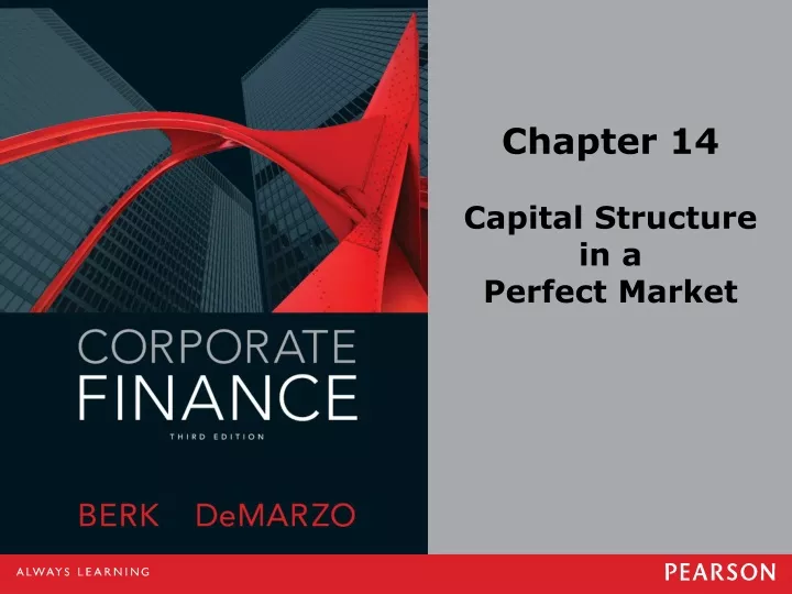 chapter 14 capital structure in a perfect market