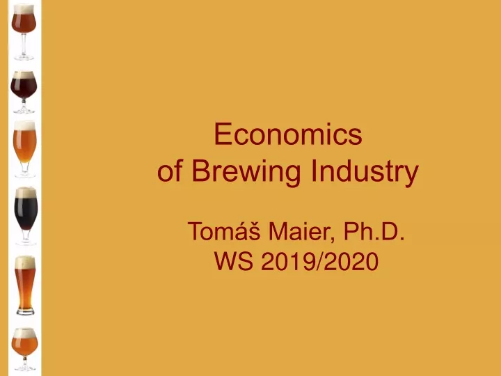 economics of brewing industry