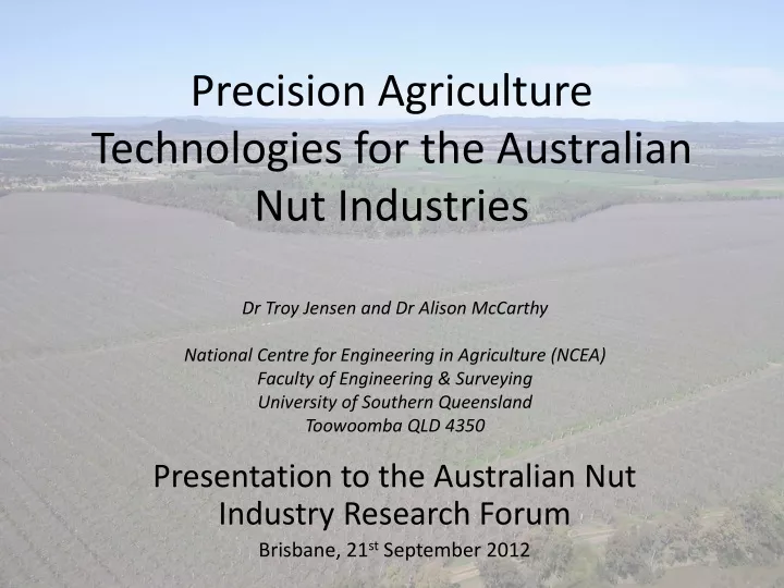 precision agriculture technologies for the australian nut industries