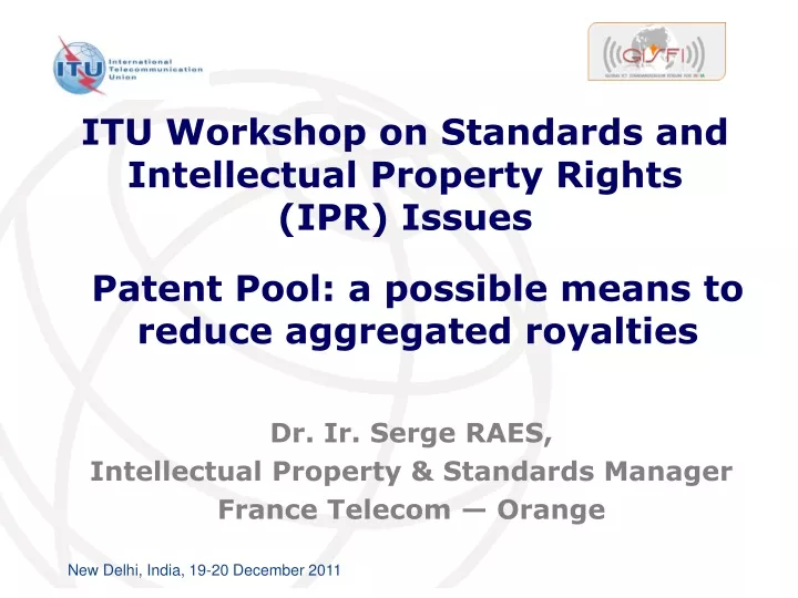 itu workshop on standards and intellectual property rights ipr issues