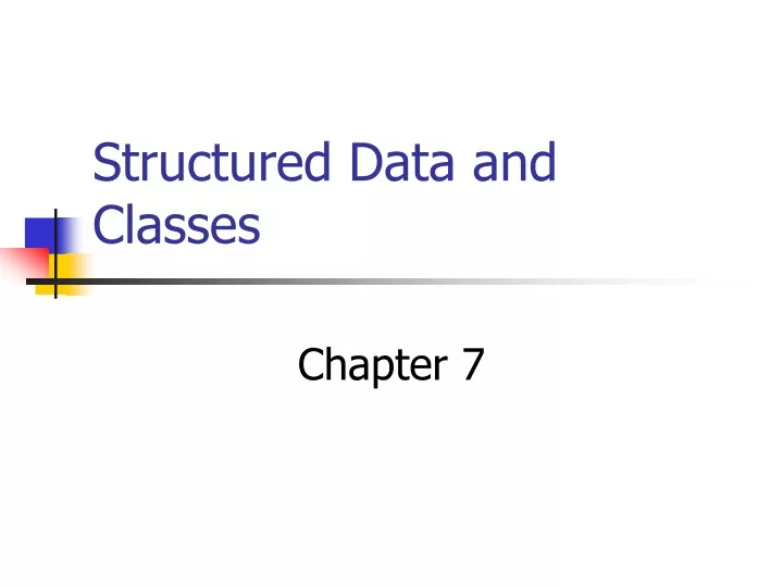 structured data and classes