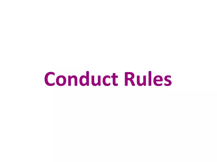 conduct rules