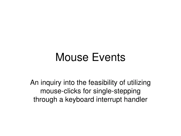 mouse events