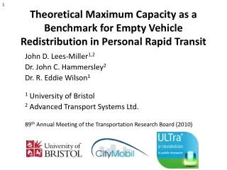 John D. Lees-Miller 1,2 Dr. John C. Hammersley 2 Dr. R. Eddie Wilson 1 1  University of Bristol