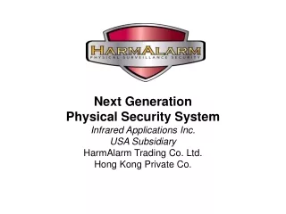 Next Generation  Physical Security System Infrared Applications Inc. USA Subsidiary
