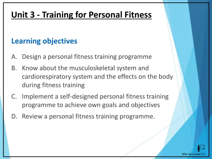 unit 3 training for personal fitness