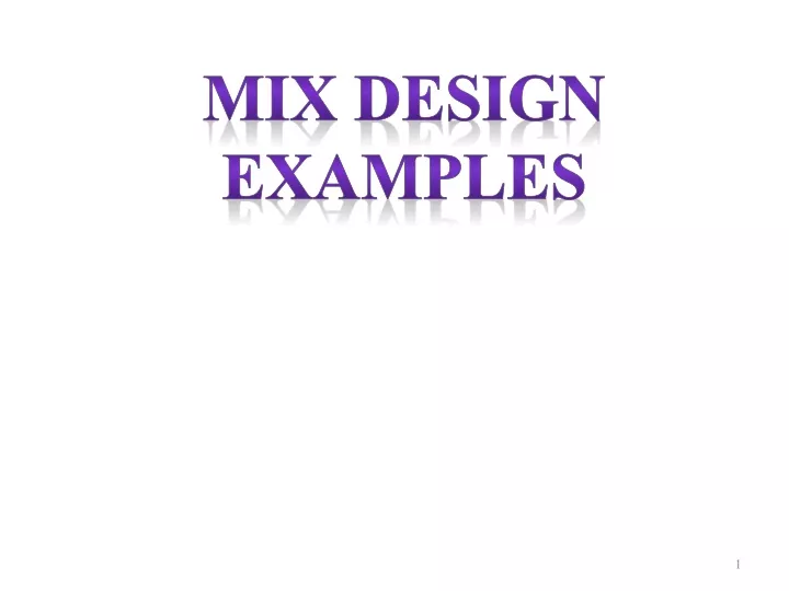 mix design examples