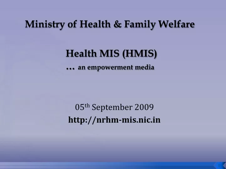 ministry of health family welfare health mis hmis an empowerment media