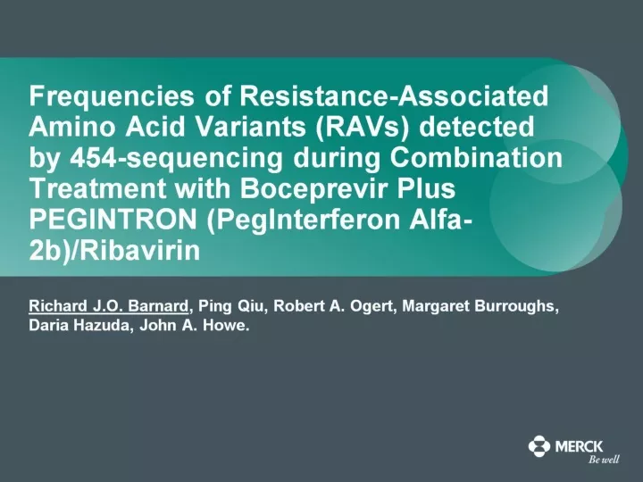 frequencies of resistance associated amino acid