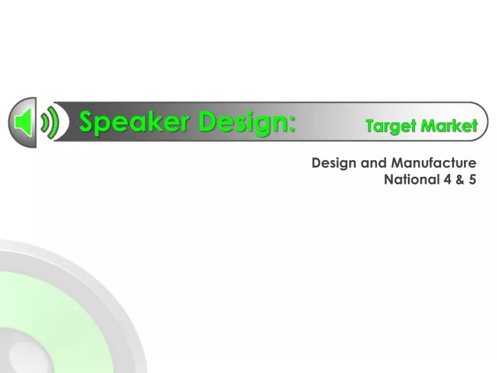 speaker design