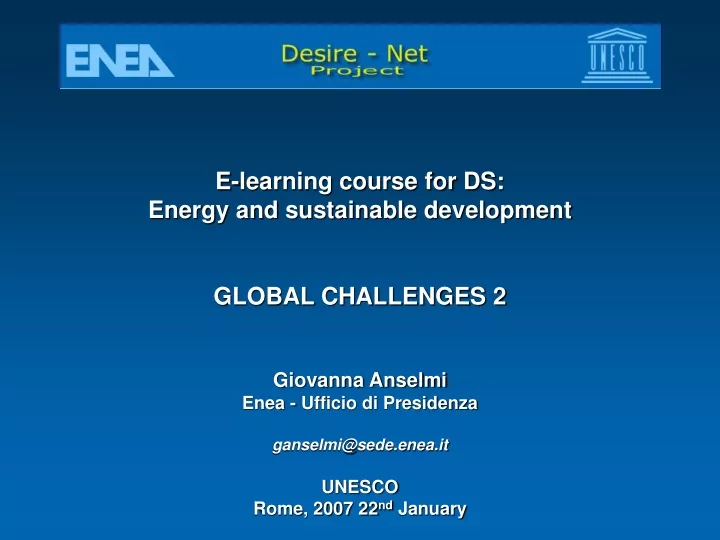 e learning course for ds energy and sustainable