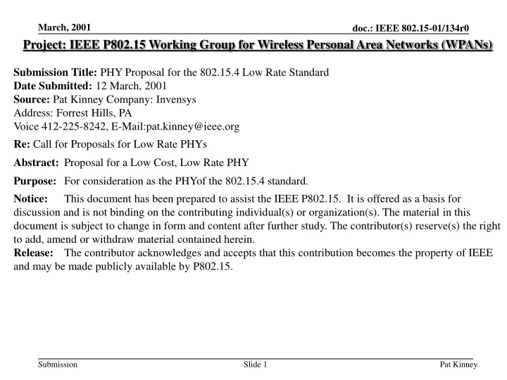 project ieee p802 15 working group for wireless